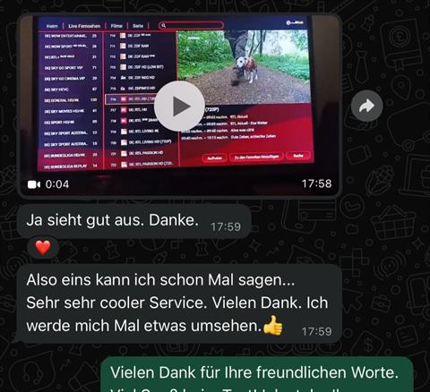 Echte Kundenbewertung – WhatsApp Chat